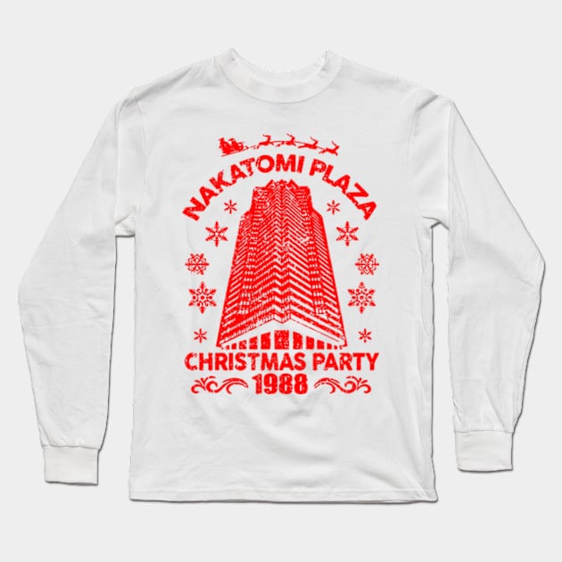 Nakatomi Plaza Christmas Party 1988 Long Sleeve T-Shirt by TWISTED home of design